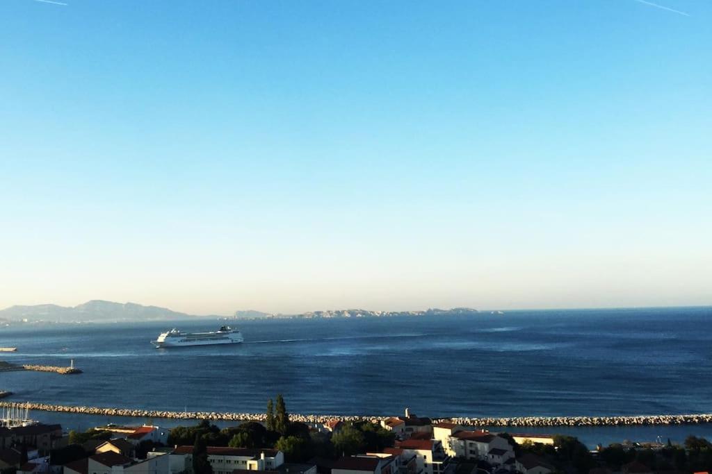 Superbe Terrasse Avec Vue Panoramique Sur La Mer مارسيليا المظهر الخارجي الصورة